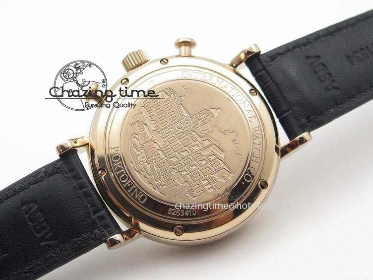 MIROTIME 0518 Portofino Chrono RG Black Dial on Black Leather Strap A HighPerformance 7389